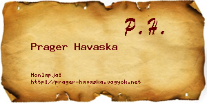 Prager Havaska névjegykártya